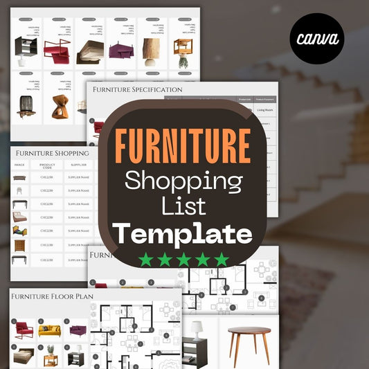 Furniture Shopping List Template l Interior Design